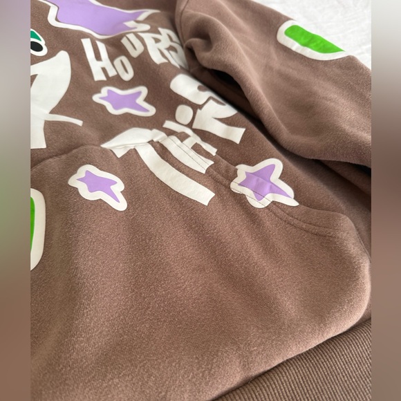 PacSun “Drove 4 Hours For This” Graphic Hoodie Brown Size S - Picture 2 of 4